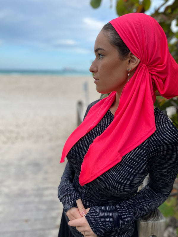 SB Dri Fit Scarf Neon Hot Pink (with Velvet Grip)