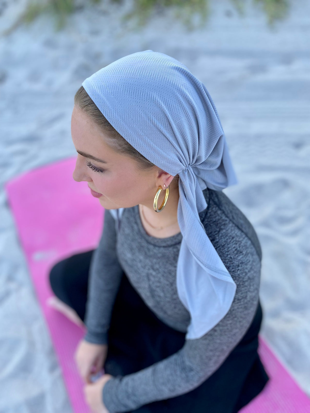 SB Dri Fit Pretied Scarf Grey (with Velvet Grip) – Scarf Bar