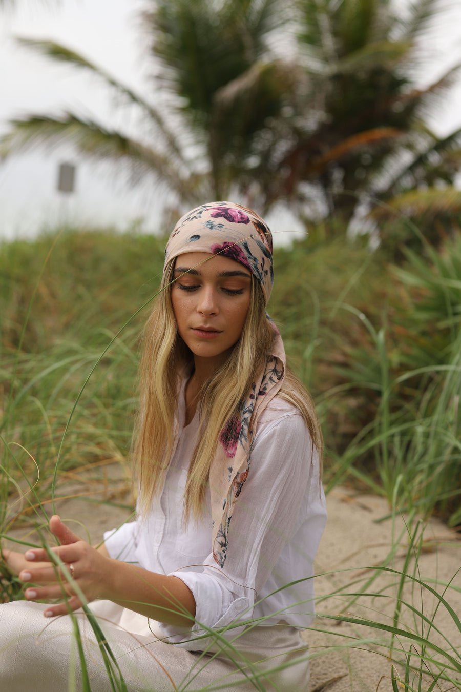 SB Neutral Garden Head Scarf