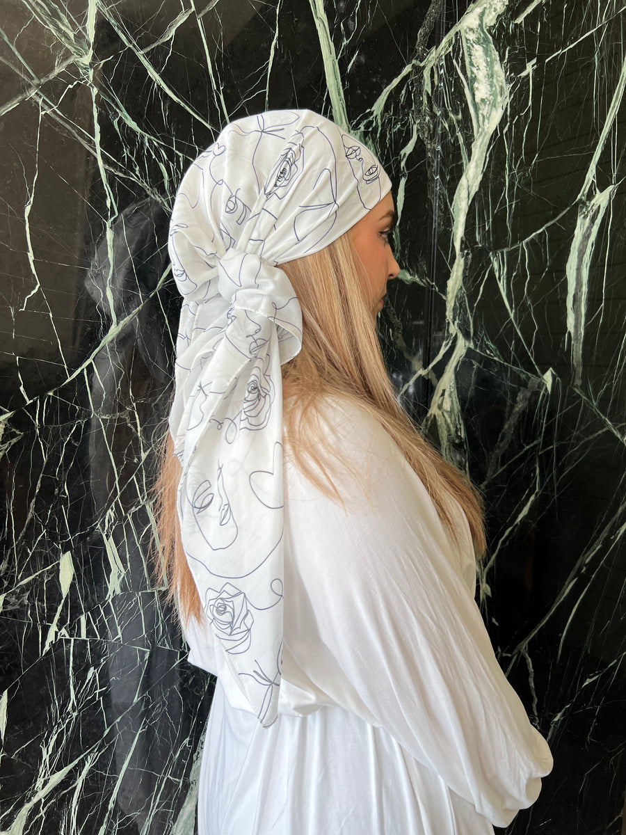 Silhouette Rose Square Head Scarf