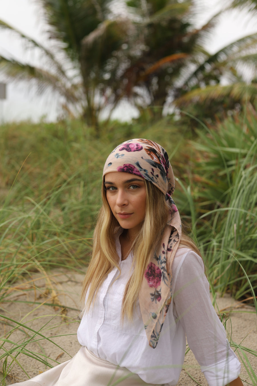 SB Neutral Garden Head Scarf