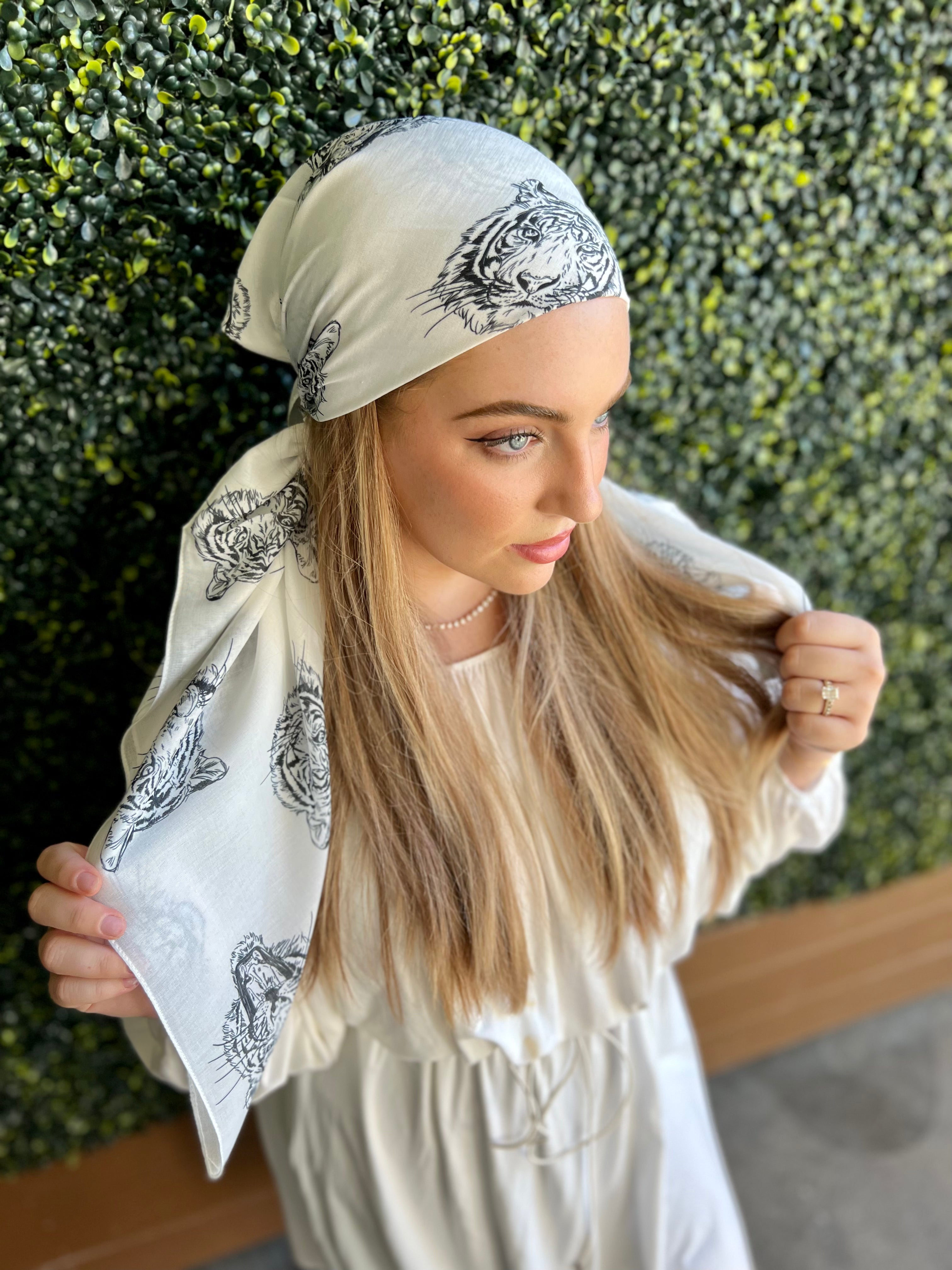 White Tiger Queen Square Head Scarf – Scarf Bar