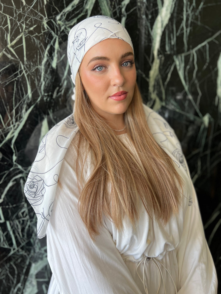 Silhouette Rose Square Head Scarf