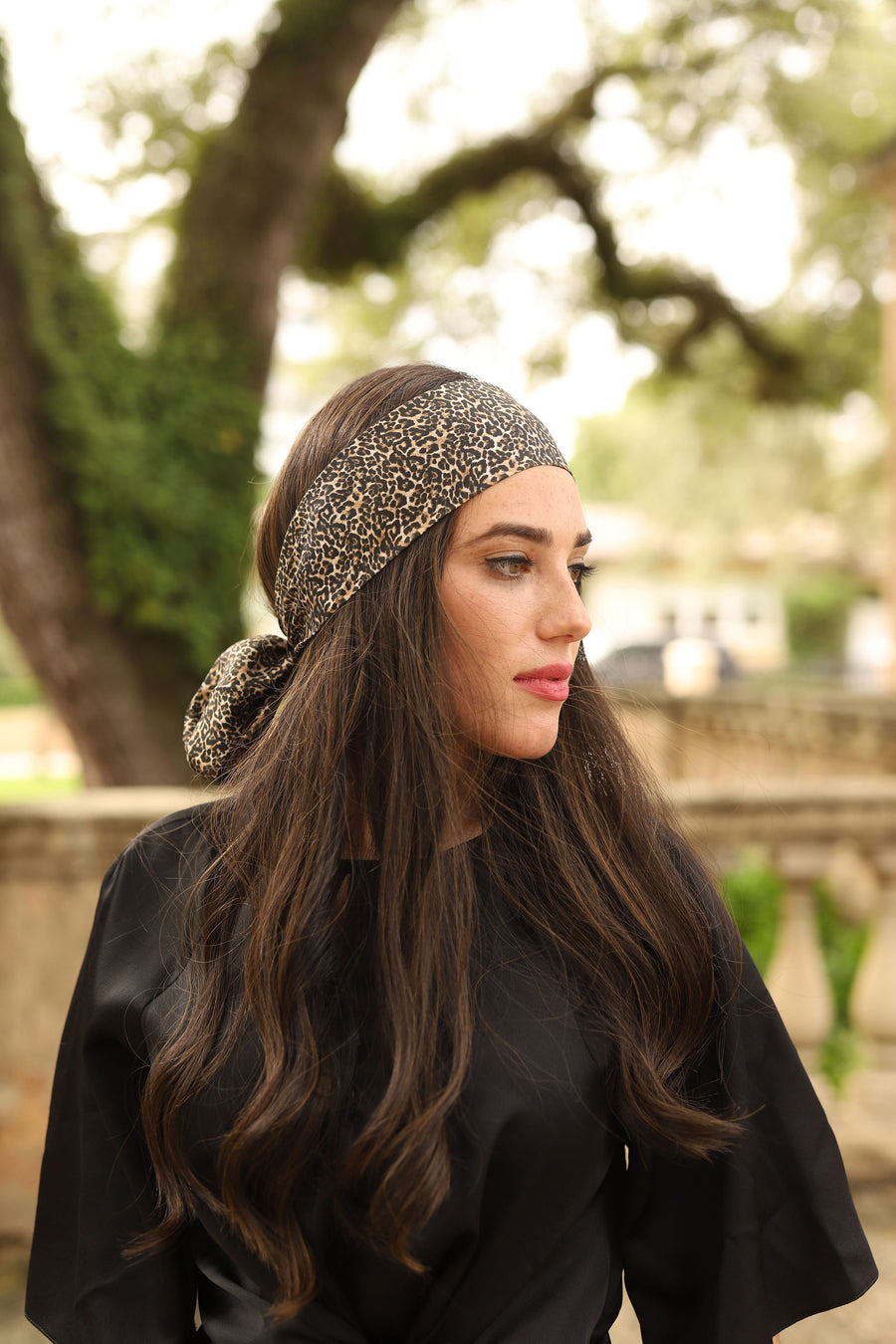 SB SILK Wrap Scarf  - Cheetah Print