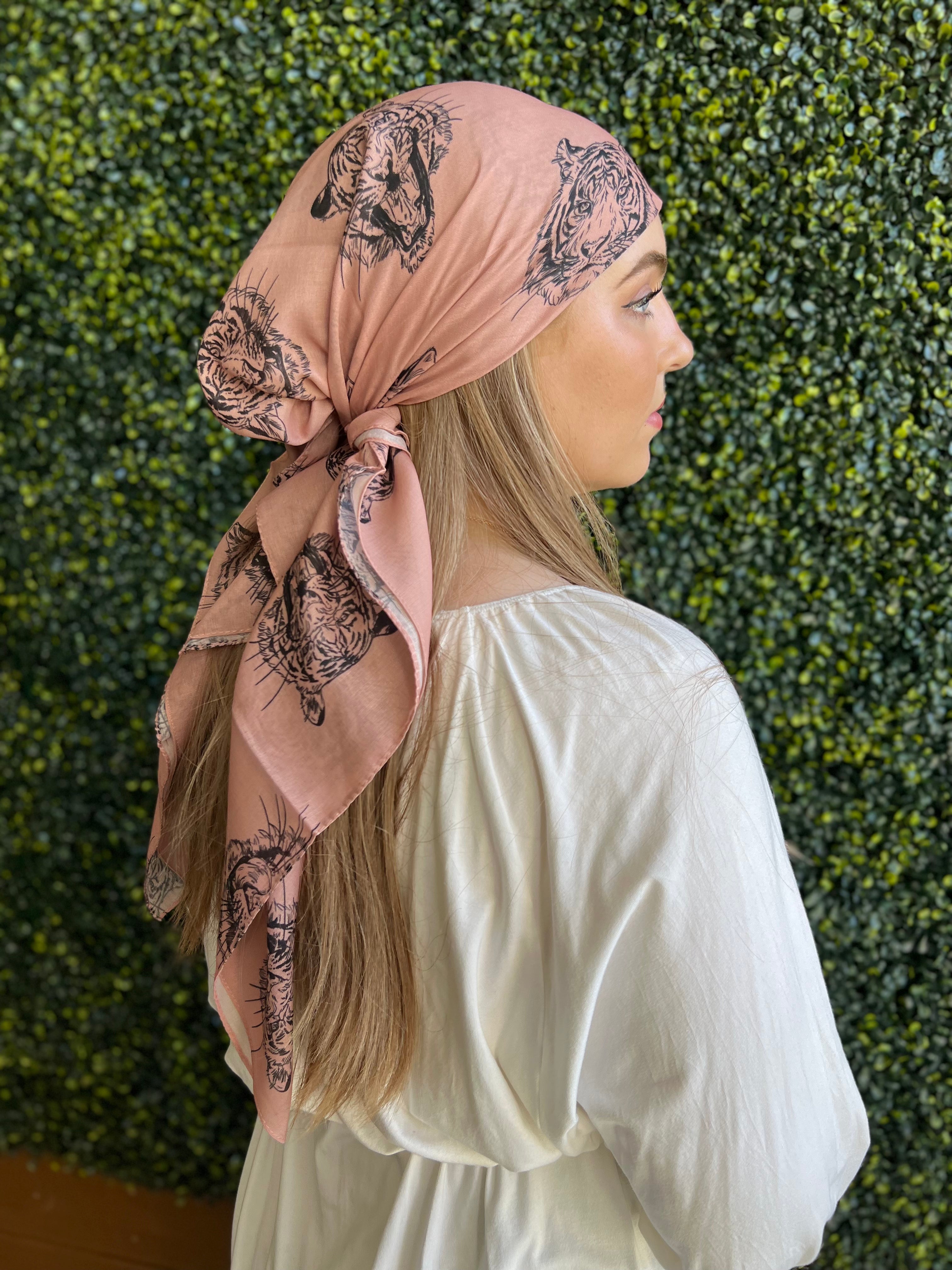 White Tiger Queen Square Head Scarf – Scarf Bar