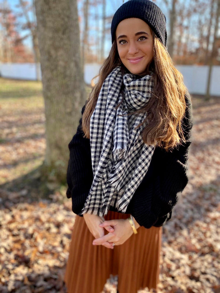 SB Luxe Gingham Blanket Scarf