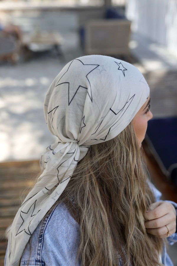 White Stars Head Scarf