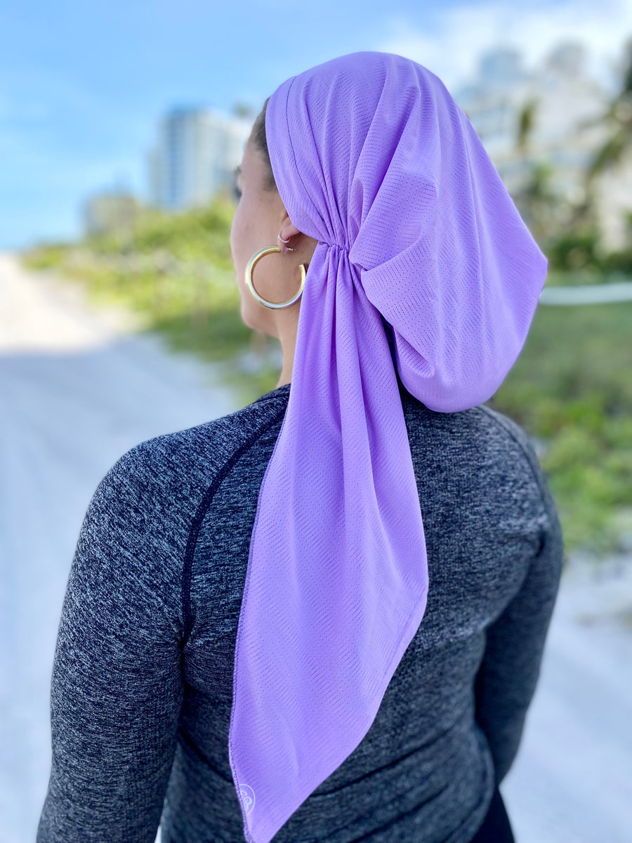 SB Dri Fit Pretied Scarf Lilac (with Velvet Grip)