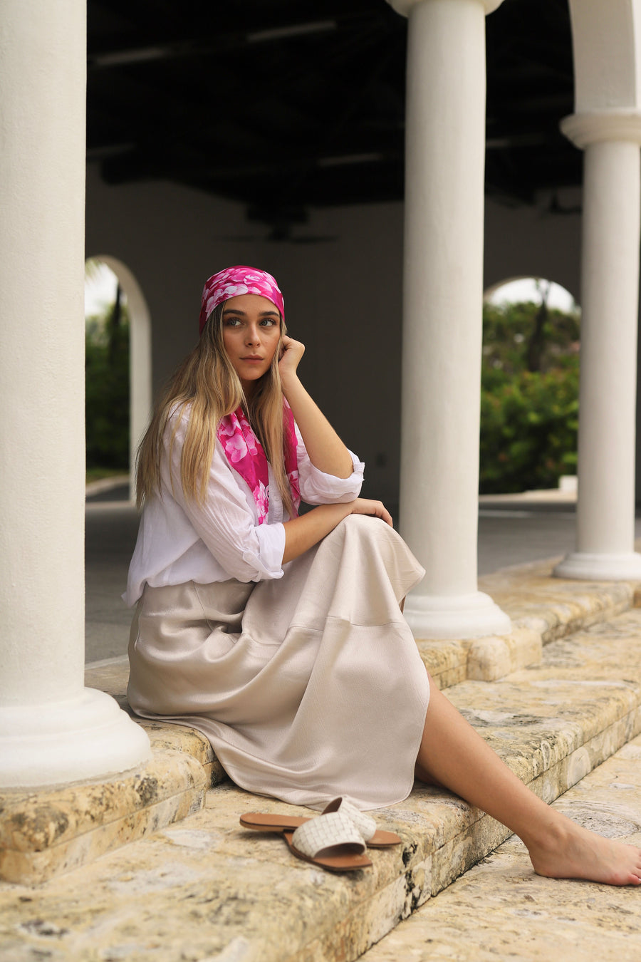 SB Summer Orchid Hot Pink Head Scarf