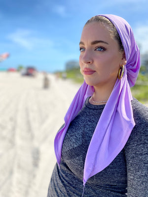SB Dri Fit Pretied Scarf Lilac (with Velvet Grip)