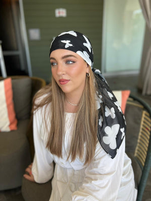 Midnight Butterfly Square Head Scarf