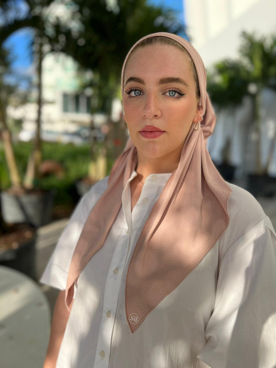 Classic Jersey Ribbed Pretied Pink Latte (with Velvet Grip)