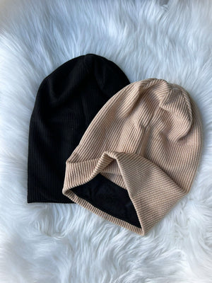 Thick Ribbed Beanie with Velvet Grip